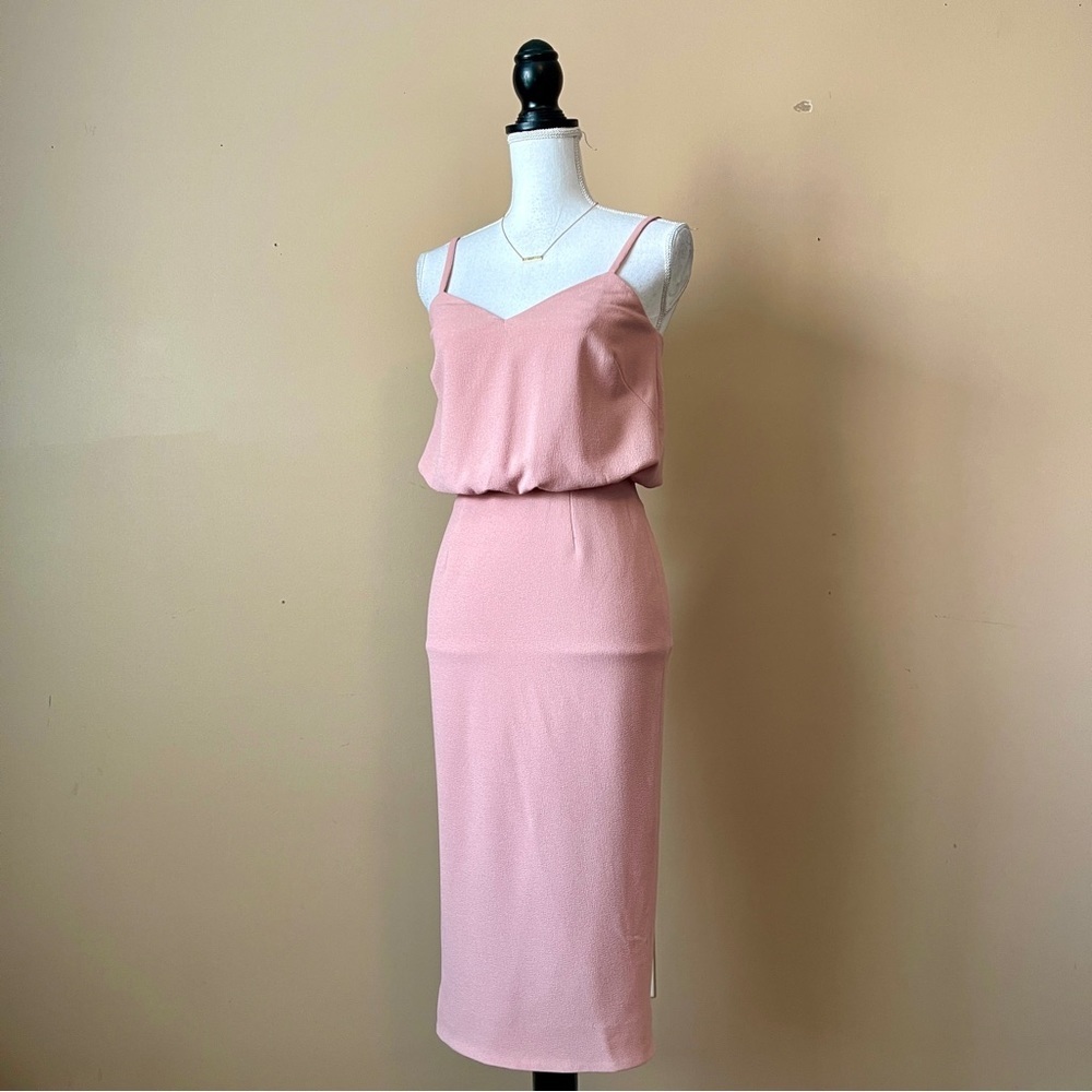 DRESS THE POPULATION | Alondra Blouson Pink Sheath Dress Sz XS - Picture 4 of 8